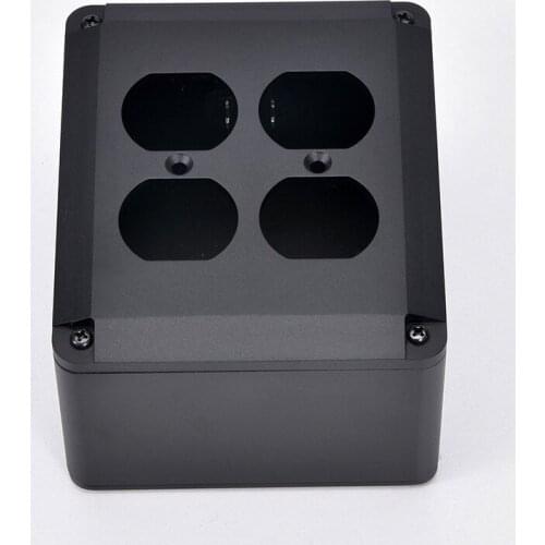 NEW BZ1311 Power socket aluminum chassis American standard socket box Power strip case Black
