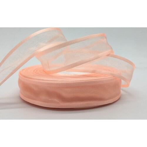 Wholesale 5Yards 1"(25mm) Light pink Broadside Organza Ribbon Bow Wedding Christmas Party Wrapping Decoration Lace Crafts