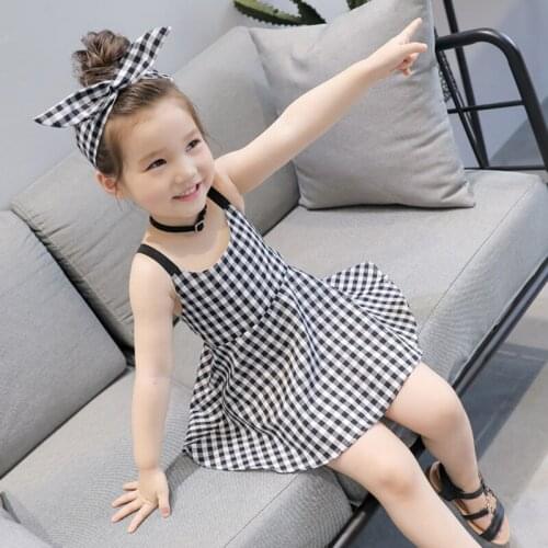 Girl Dresses Plaid Girl Dresses 2019 Summer Style Childrens Clothing Dresses for Girl Vestido Infant Girl Clothes