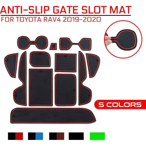Anti-Slip Mat Gate Slot Mats Cup for Toyota RAV4 2019 2020 For XA50 RAV IV 50 Rubber Pads Rug Car Stickers Accessories