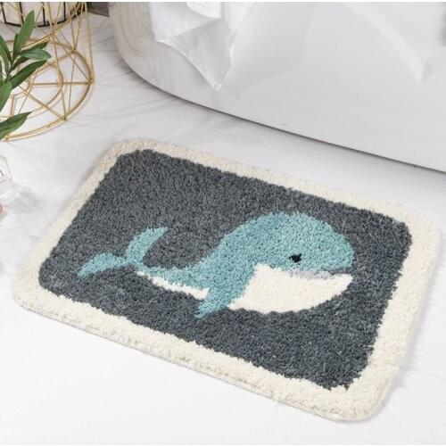 Fluffy Bathroom Carpet Anti-slip Bath Rug Outdoor Shower Room Water Sucking Bedroom Floor Mat Toilet Door Mat Y94