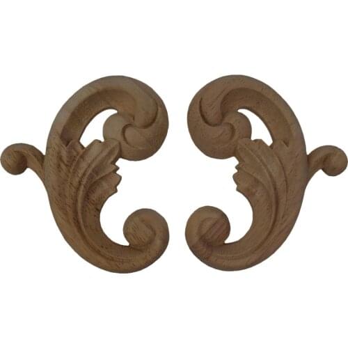 Woodcarving European Style Accessories Wood Antique Decoration Home Furnishing Floral Figurine Miniature Desk Decoration
