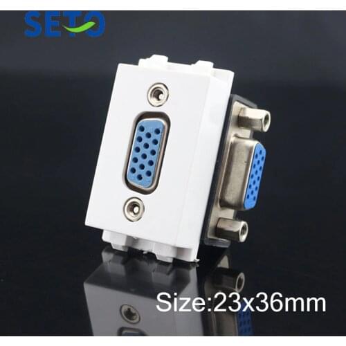 SeTo 128 Type L Shape VGA Elbow Module 90 Degree VGA Female Connector Keystone For Wall Plate Socket