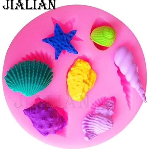 Conch Shells sea star chocolate del molde de silicon Party cake decorating tools DIY cookies fondant silicone mould T0122