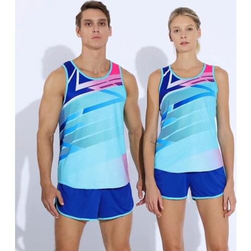 Track and field sportswear Shorts and Vest Running Sets for men and women Marathon Running suit Clothes short fitness homme
