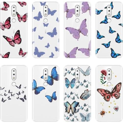 Back Cover For Nokia 4.2 3.2 Soft Silicone Butterfly Pretty Aesthetic Beautiful Phone Case For Nokia 7.1 6.1 5.1 3.1 2.1 Plus