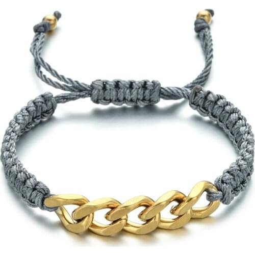 ZMZY Boho Big Chain Gold Color Stainless Steel Bracelets for Women Men Bracelets Jewelry Pulsera Fashion Handmade Gift