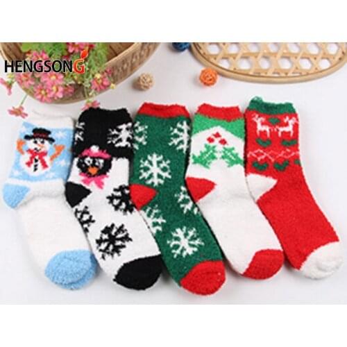Winter Warm Soft womens Socks Holiday New Christmas Wool Socks Running Tennis Yoga Leisure Sports Socks