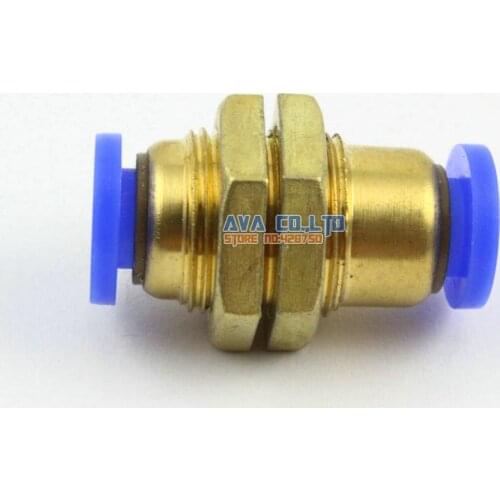 10 Pieces 6mm OD Tube Pneumatic Bulkhead Union Push In To Connect Fitting