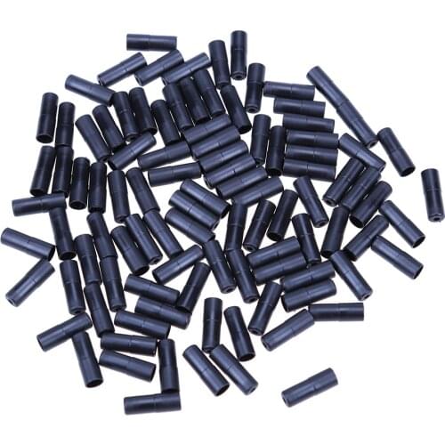 100pcs Bike Bicycle Plastic Shift Brake Cable End Tips Caps Crimps Black