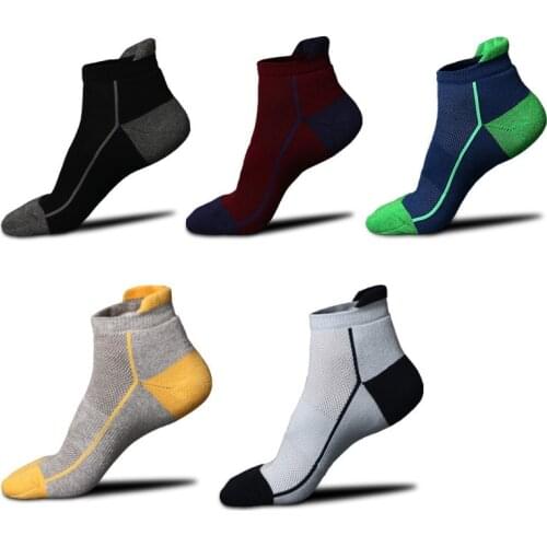 2020 Summer New Breathable Cotton Men Socks Sport Socks Man Ankel Sock Wholesale 5 Pairs US Size(7-12)