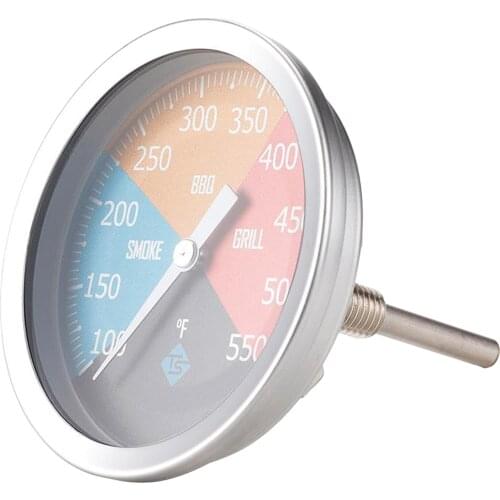 3.15 Inch BBQ Temperature Gauge for Smoker Wood Charcoal Pit, Small Face Grill Thermometer