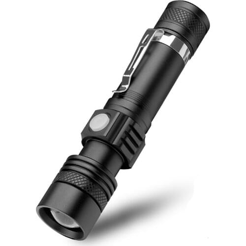 3 Mode XML T6 LED Tactical Flashlight Zoomable Focus Torch USB Rechargeable 18650 Work Light Portable Lantern Camping Lamp