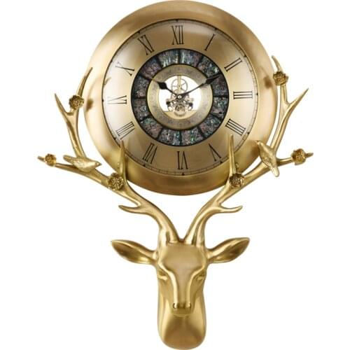 100% pure copper 3D wall clocks home decore High end Luxury wall digital clock Living room decoration Wall clock modern design