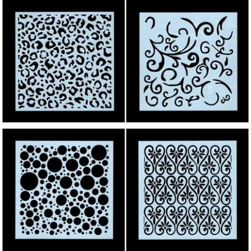 4PCS Leopard clouds pvc Layering Stencils for DIY Scrapbooking/photo album Decorative Embossing DIY Paper Cards Crafts