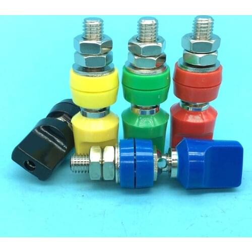 50PCS Binding Post 4mm Banana Socket copper M8*60 terminal 60A Banana Plug Jack Test probe Cable ConnectorS For 4mm Banana Plug