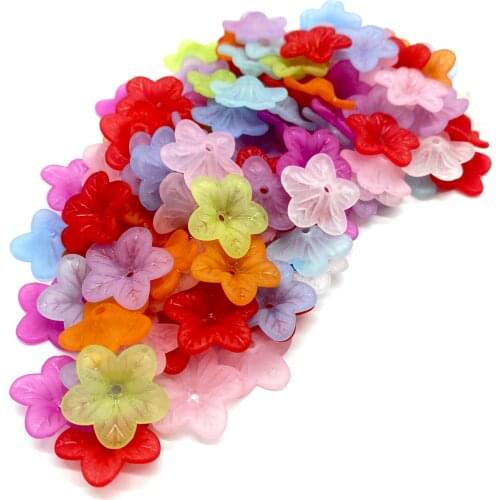 50Pcs 16mm Colorful Flower Shape Acrylic Beads Used To Make Jewelry DIY Bracelet Necklace Accessories
