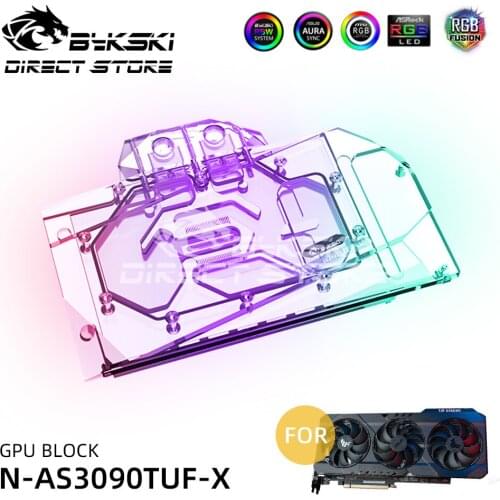 Bykski VGA Water Block Full Coverage For ASUS TUF RTX3090 24G Gaming RTX3080 10G Gaming GPU Water Cooling A-RGB N-AS3090TUF-X