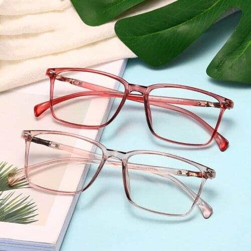 Ladies Full Square Rivet Glasses Frames Transparent Men Women Ultralight Optical EyeGlasses Fashion Eyewear Computer Glasses