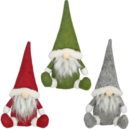 Merry Christmas Long Hat Swedish Santa Gnome Plush Doll Ornaments Handmade Toy Holiday Home Party Decor girlfriend and boyfriend