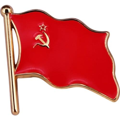 Communist Russia Flag Enamel Pin Soviet Union USSR Badge nation and country Brooch Jewelry