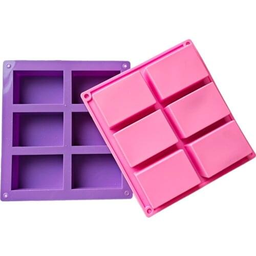 Soap Molds Rectangle 6-cavity DIY Handmade silicone Mold for Bundt Cake Cupcake Muffin Coffee Pudding Candle Making Supplies