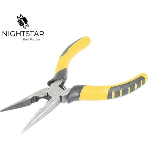 6 Inch Functional Insulated Non-slip Diagonal Long Nose Pliers Needle Pliers Electrical Wire Chrome Vanadium Bent Hand Tool