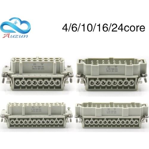 Hdc-he-4/6/10/16/24 core heavy-duty male connector and female connector 16A500v aviation plug core