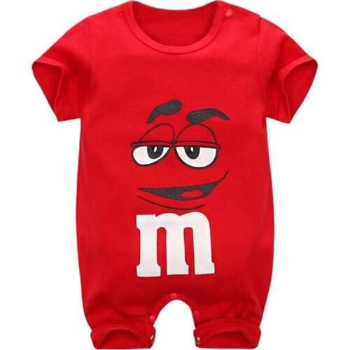 3m-24m Infant One-piece Clothes Newborn Pure Cotton Short-sleeved Shorts Climbing Suit Summer Cartoon Thin Suit