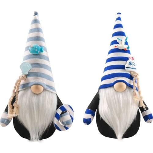 Summer Striped Rudolph Doll Cute Faceless V Doll Ornaments Forest Old Man Rudolph Desktop Ornament Decoration For Kids Gift