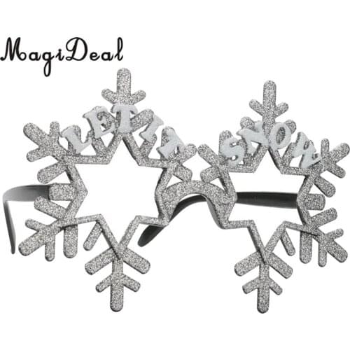 MagiDeal Glitter Let it Snow Snowflake Plastic Glasses Eye Mask Wedding Birthday New Year Christmas Party Fancy Dress