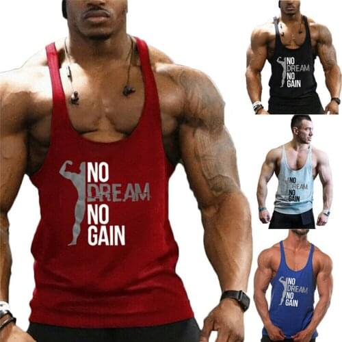 Hot Men Bodybuilding Tank Top Gym Sports Stringer Workout Vest Singlet Fitness Shirt