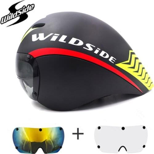 New wildside riding bicycle helmet racing magnetic goggles TT helmet bike triathlon time trial cycling helmet road bike helmet