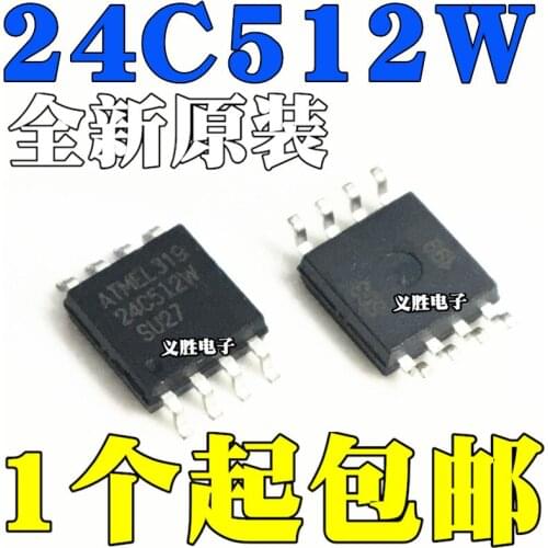 Bulk volume New 24C512W AT24C512W-10SU-2.7 AT24C512W-SU-2.7 Patch 8 feet larger memory IC，Patch wide-body memory SOP - 8