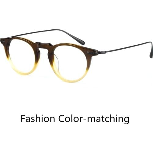 New Pure Titanium Eyeglasses Lightweight Retro Round Glasses Frame Men OV5343 Women Spectacles Optical Computer Oculos De Grau