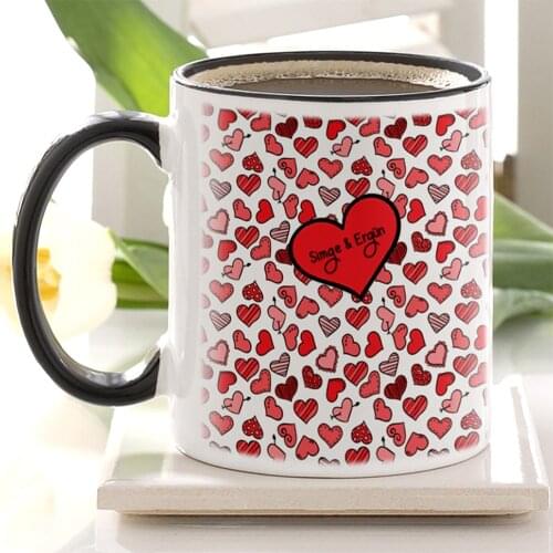 Personalized Black Mug Cup (Valentines Day Temalı-52)