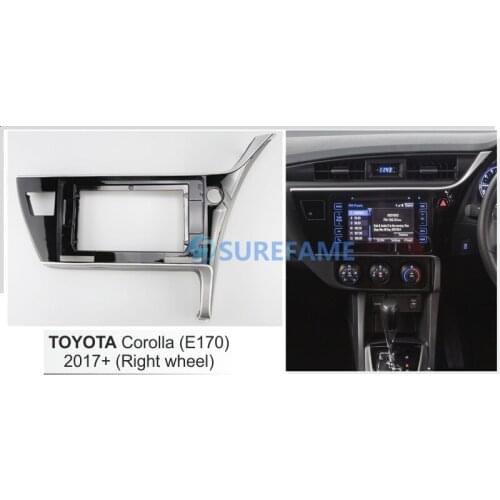 10.1 inch Car Fascia Radio Panel for 2017+ Toyota Corolla (Right Wheel) Dash Kit Install Facia Console Bezel Adapter Plate Trim