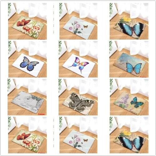 Doormat Carpets Butterfly Print Mats Floor Kitchen Bathroom Rugs 40X60