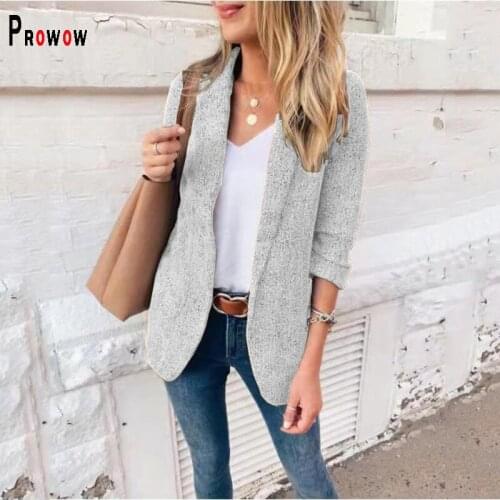 Prowow Women's Straight Blazers
