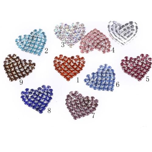 10pcs 23 * 25mm variety of heart-shaped Rhinestone button,Wedding ornaments DIY buckles Diamante cryustal