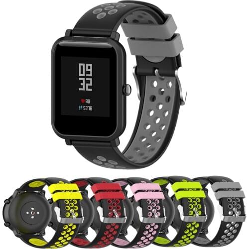 20mm Silicone Strap For Huami Amazfit Bip U／U Pro／S Lite Sport Bracelet for Amazfit GTS GTR 42mm GTS 2 2 Mini Replace Watchband