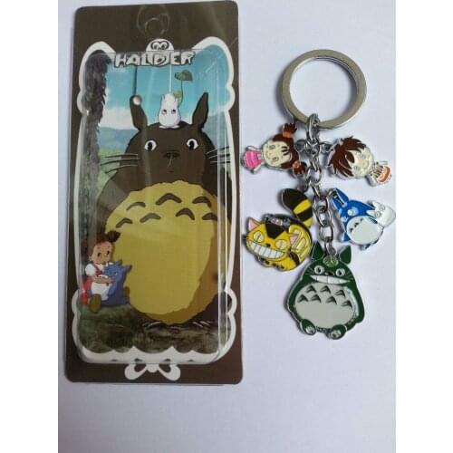 Japan Anime cute Totoro Actoin figure Toys Cartoon Keyring Doll Metal Pendant Keychain Xmas Gift Brand New in Box Set of 5pcs
