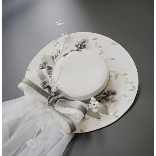 Bridal Fascinators Millinery Hat Party Wedding Hat Wide Brim Fedora Kentucky Derby Headpiece Church Photo Headwear Sinamay Hat