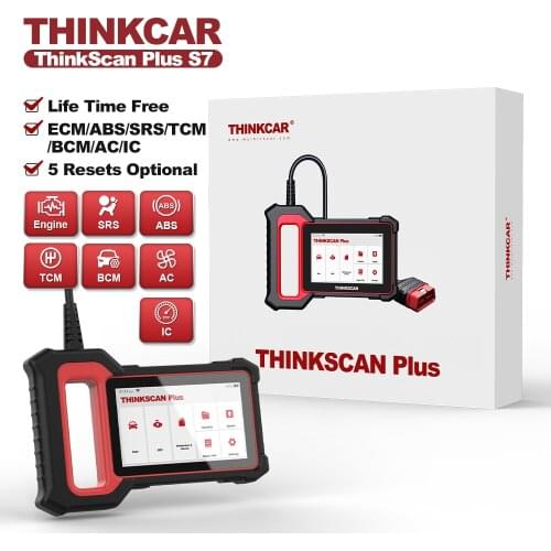 THINKCAR Thinkscan Plus S7 OBD2 Scanner Professional Code Reader with 7 System 5 Reset Car Full System Auto Diagnostic Tools