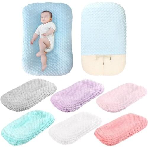Ultra Soft Removable Baby Nest Bed Cover Solid Color Newborn Slipcover Lounger Cover Sleeping Pad Flat Sheet for Crib Sheet