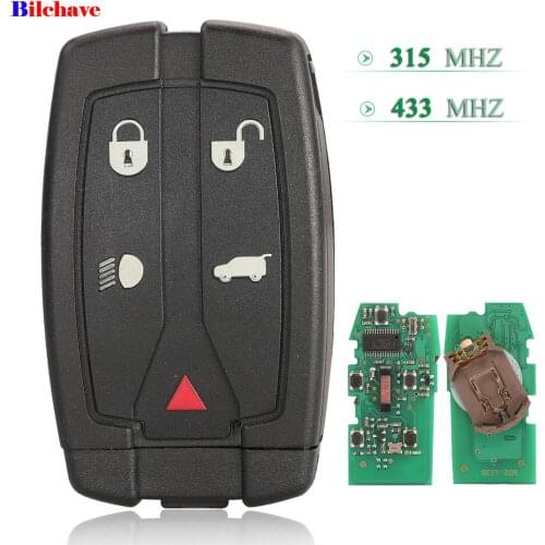 Bilchave 5 Buttons 315/433Mhz Replacement Remote Smart Car Key Fob For Land Rover Freelander 2 3 LR2 Sport Fit Range Rover