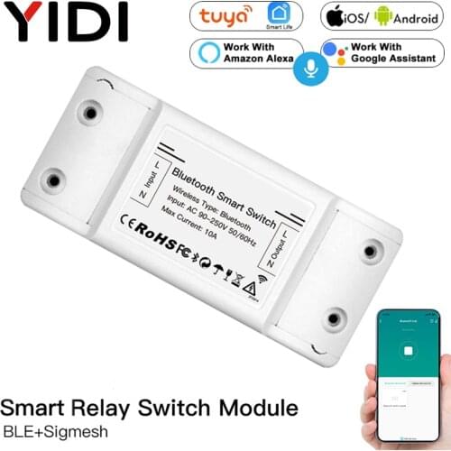 Tuya Smart Life Bluetooth-Compatible Smart Switch Relay Module Single Point Control Sigmesh Wireless Remote Control Alexa Google