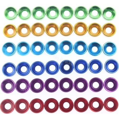 80PCS/Lot Aluminum M4 Countersunk Washer Flat Head Screws Bolts For Hobby RC Model Car Quadcopter Parts Replacement Anodized CNC