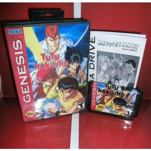 Yu Yu Hakusho - Makyou Toitsusen US Cover with Box and Manual For Sega Megadrive Genesis Video Game Console 16 bit MD card