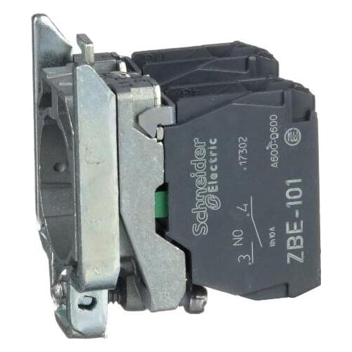 ZB2BZ103 ZB4-BZ103 ZB2BZ103C Single contact block with body/fixing collar, metal, screw clamp terminal, 2 NO